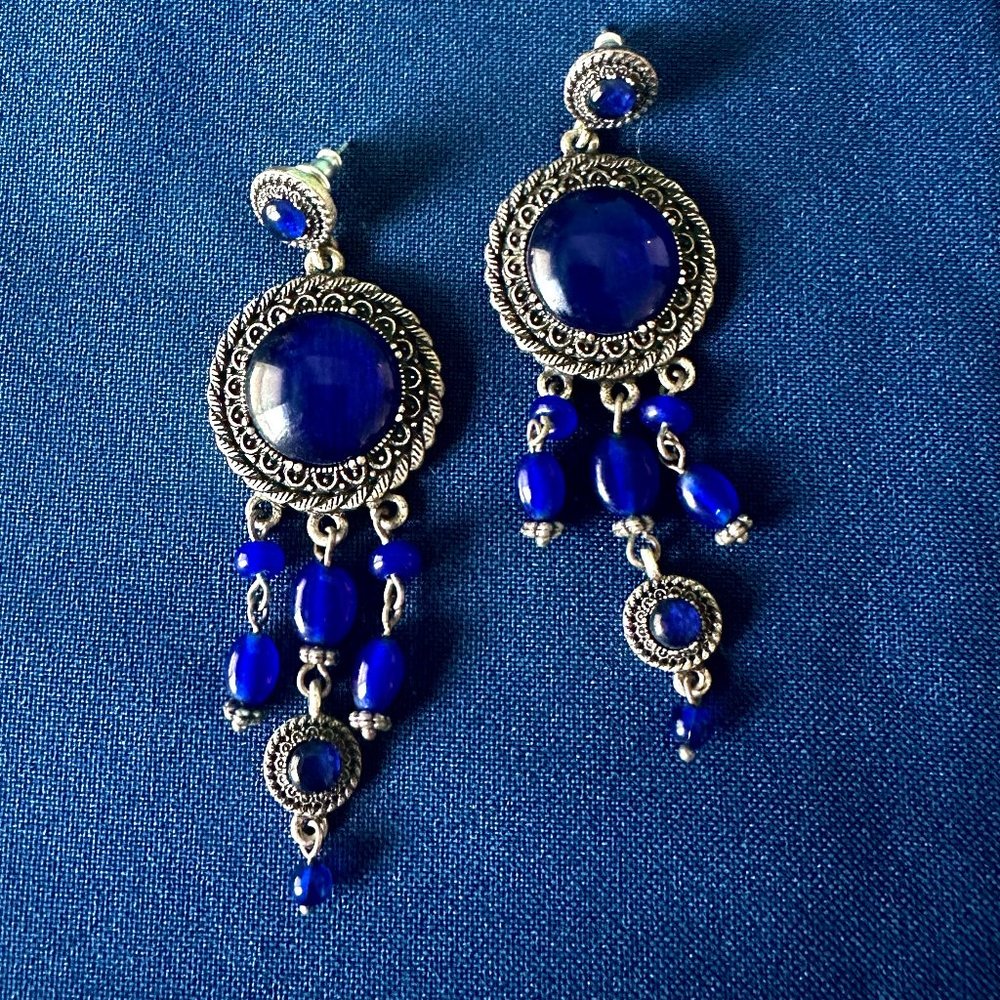 Blue Stone’s and Pewter earrings for women